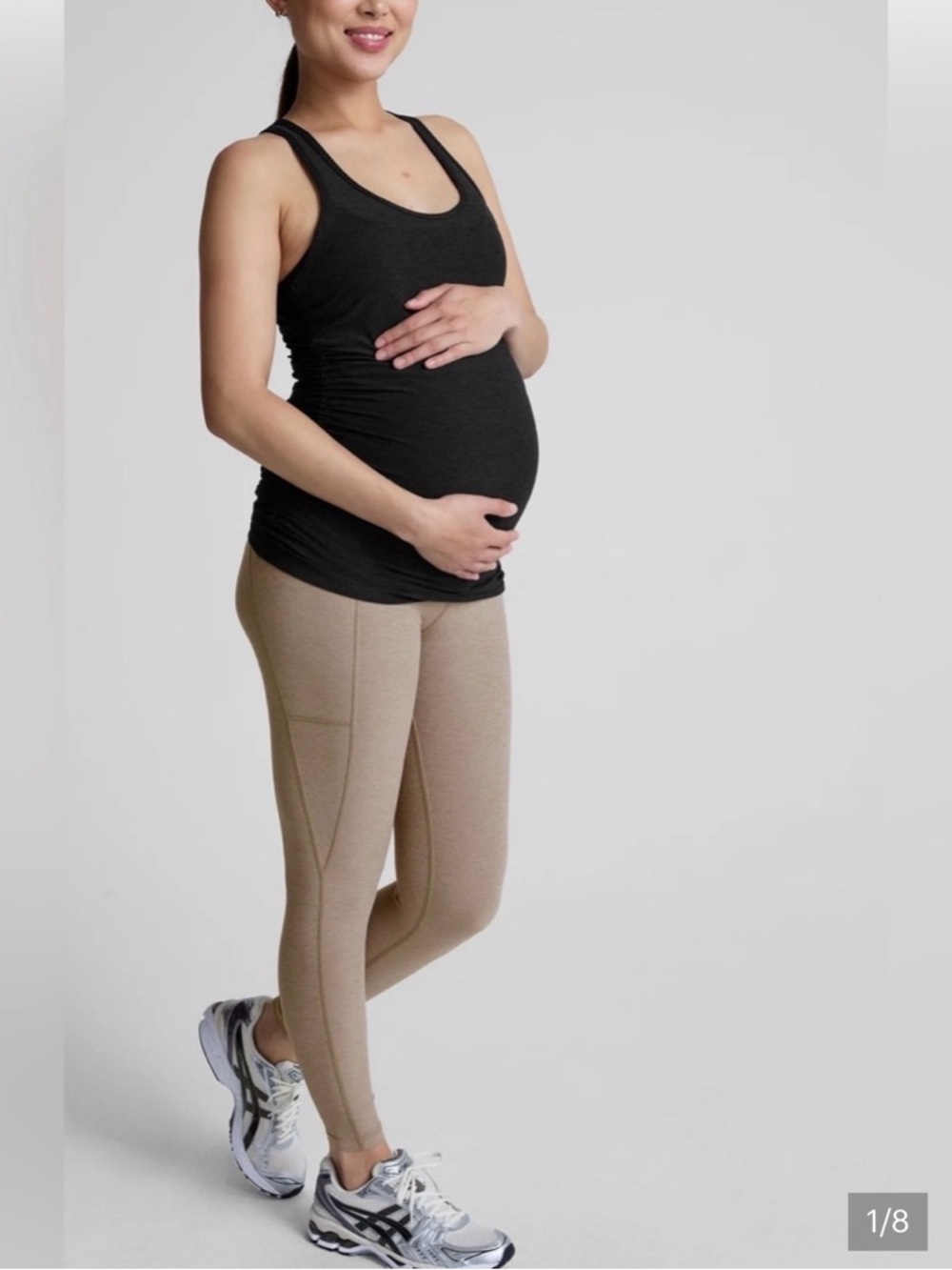 Maternity Beyond the Bump Mesh back workout top black
